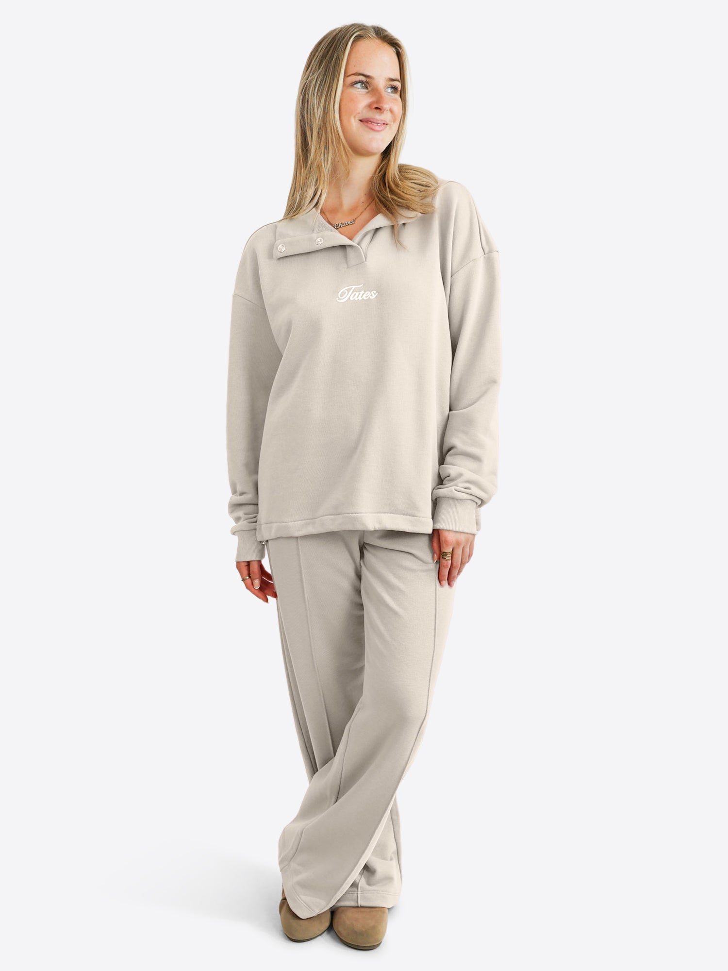 Verstellbarer Light Crop Sweater – Beige