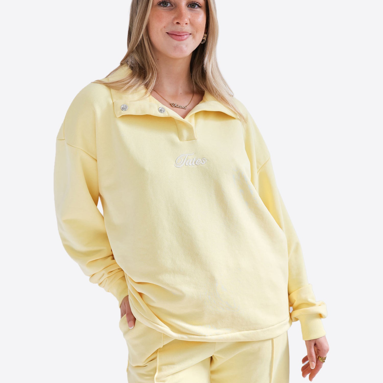 Verstellbarer Light Crop Sweater – Butter Yellow