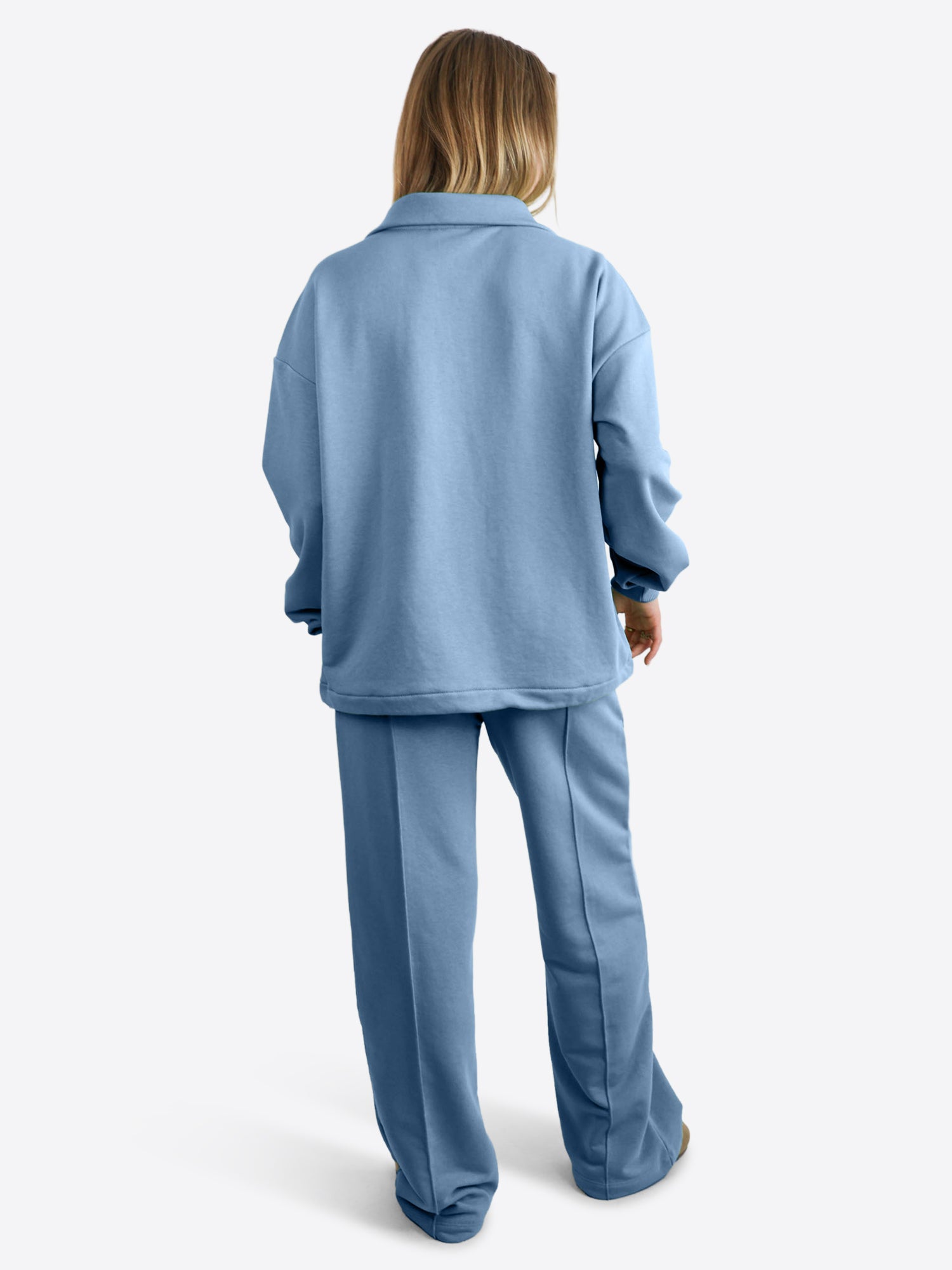 Verstellbarer Light Crop Sweater – Dusty Blue