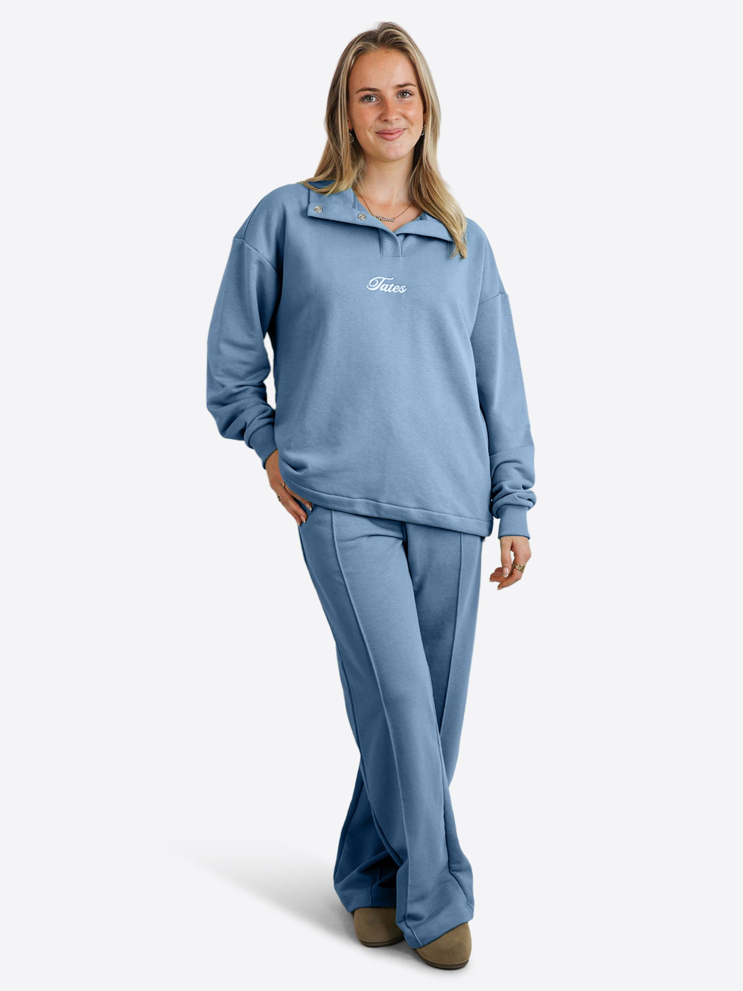 Verstellbarer Light Crop Sweater – Dusty Blue