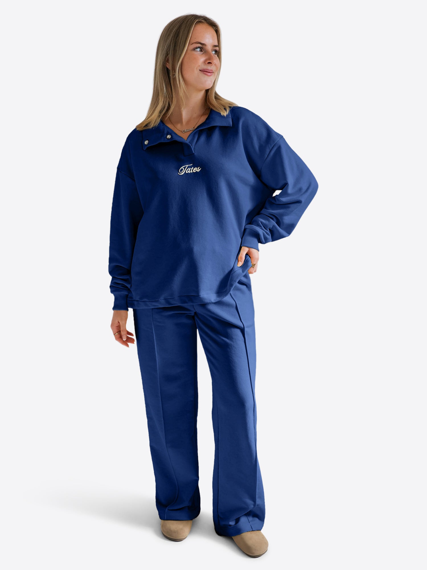 Verstellbarer Light Crop Sweater – Navy