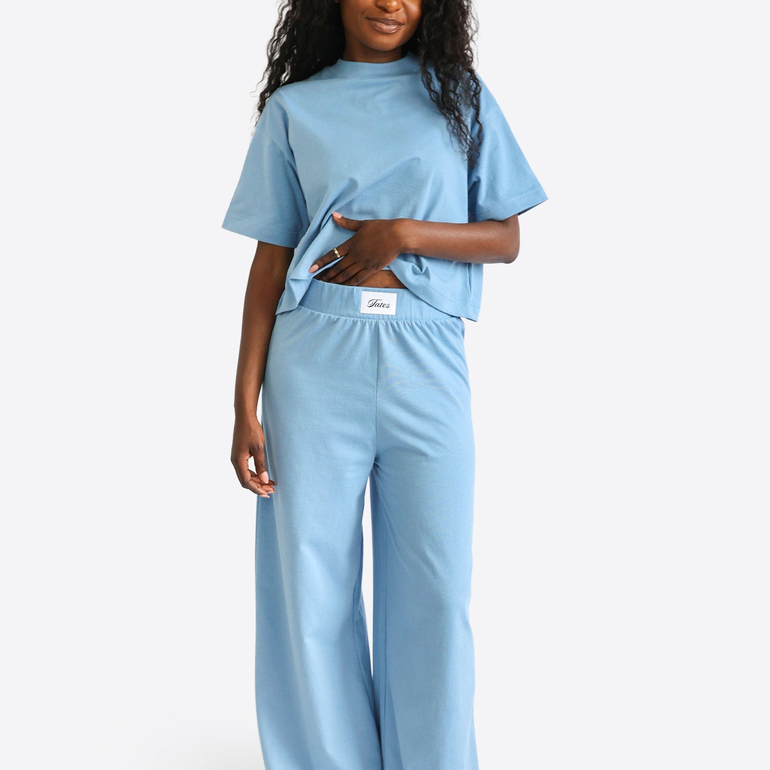 Soft Touch Wide Leg Pants – Dusty Blue