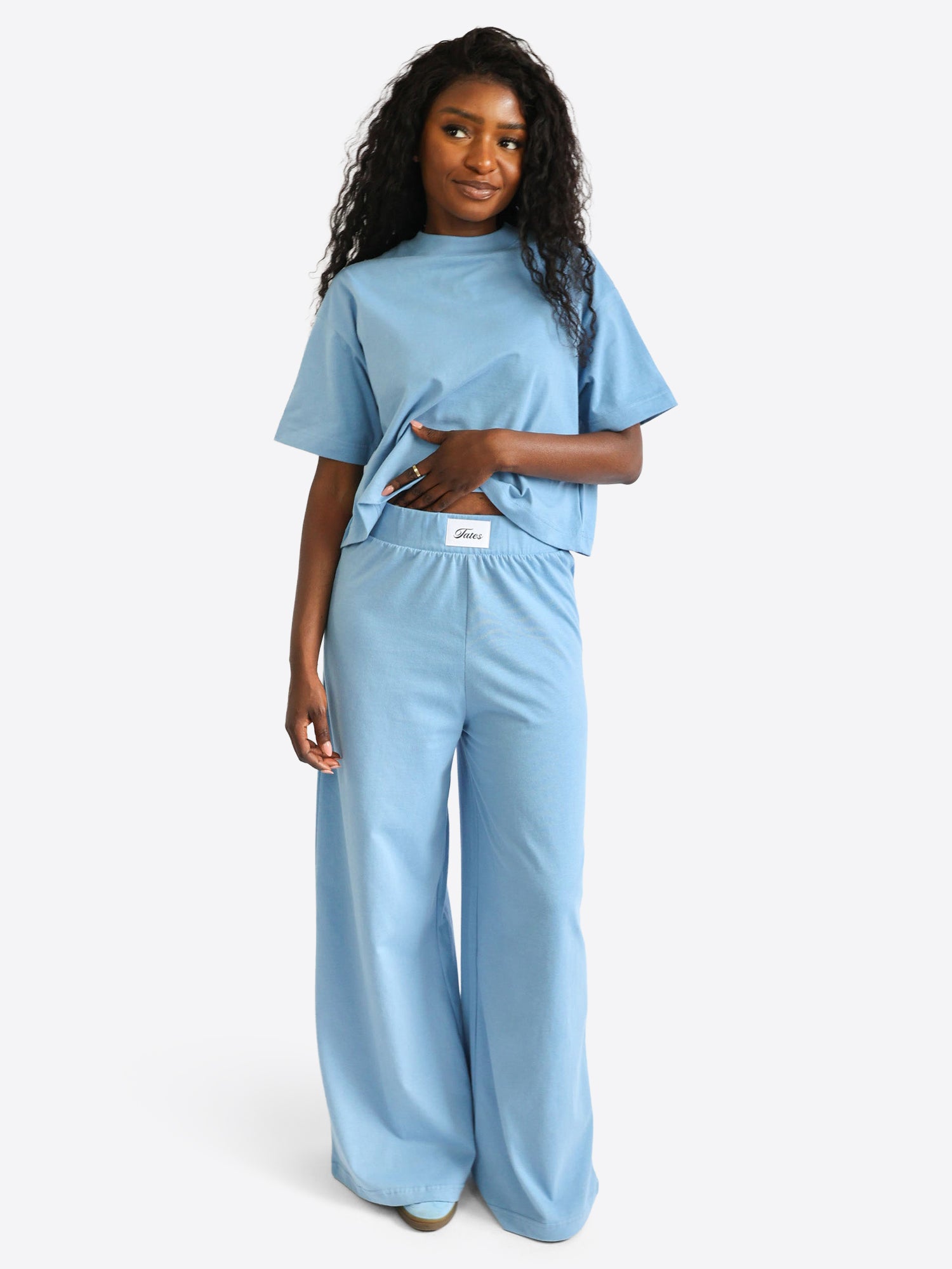 Soft Touch Wide Leg Pants – Dusty Blue