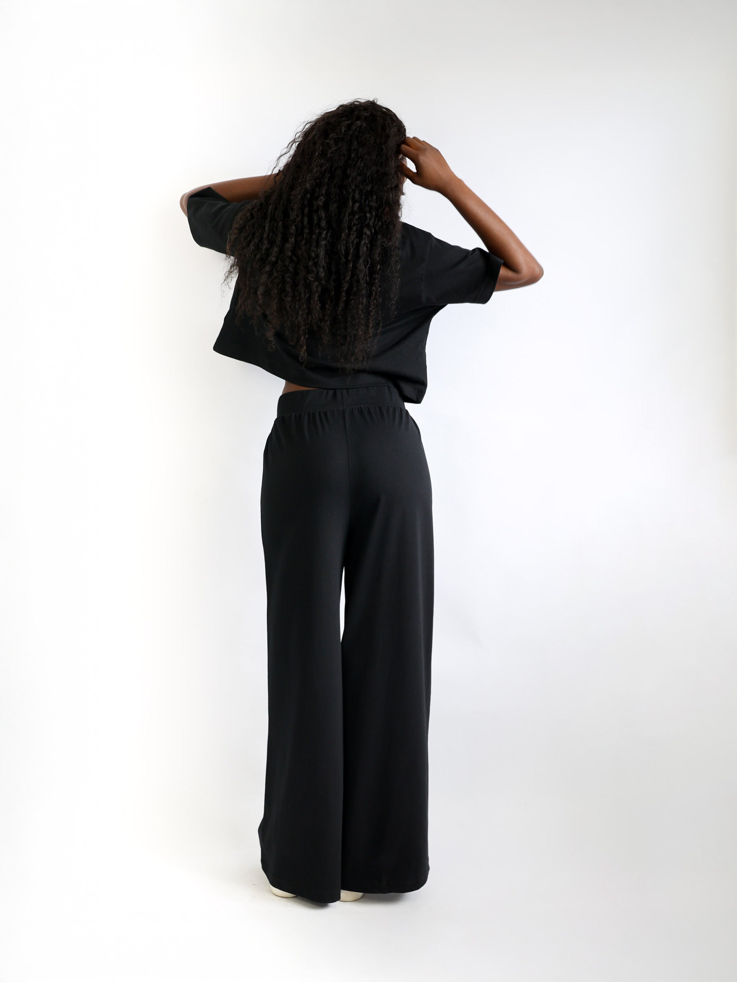 Wide Leg Hose – Schwarz