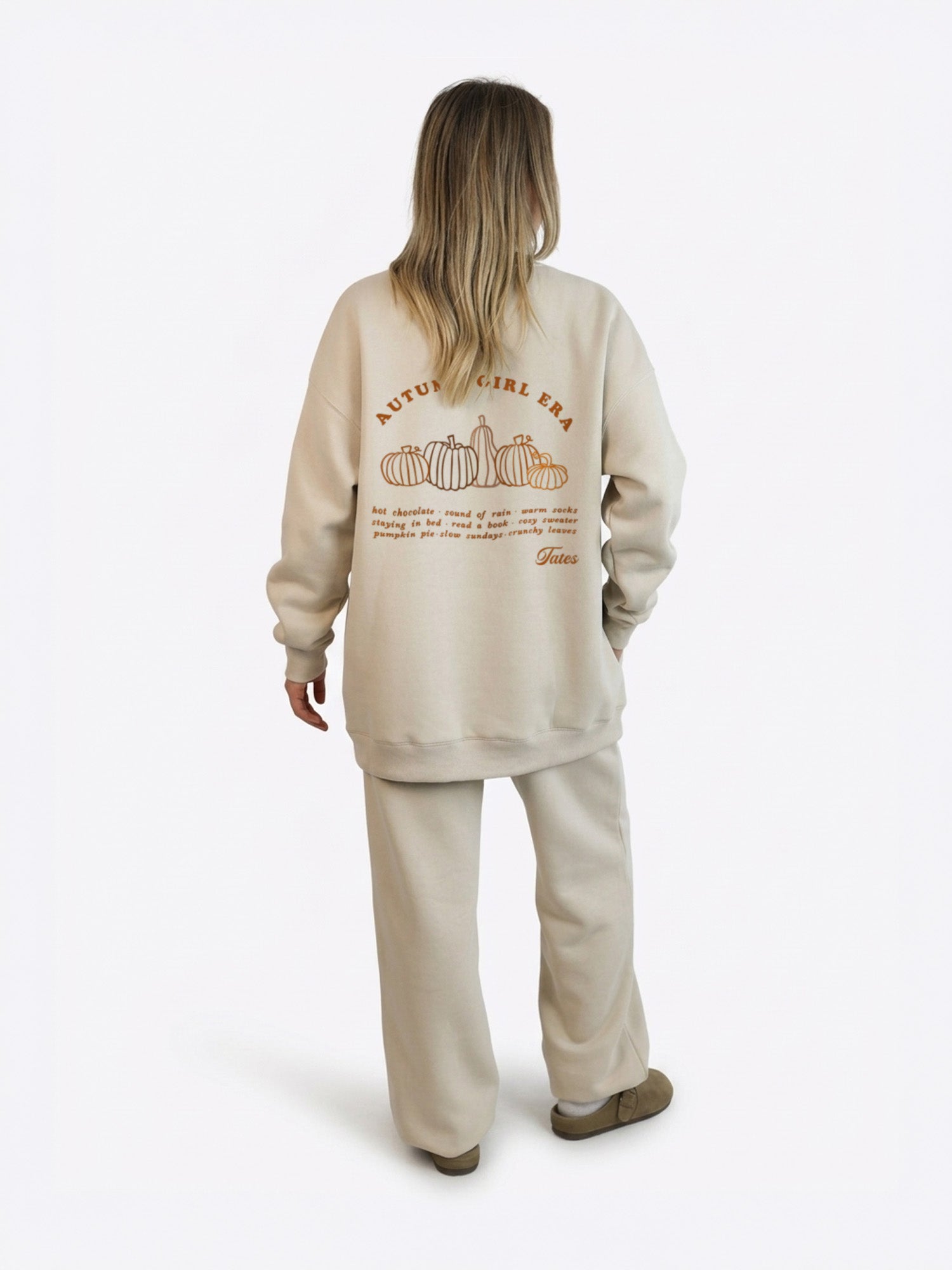 Wide Waistband Sweater "Autumn Girl Era" – Beige