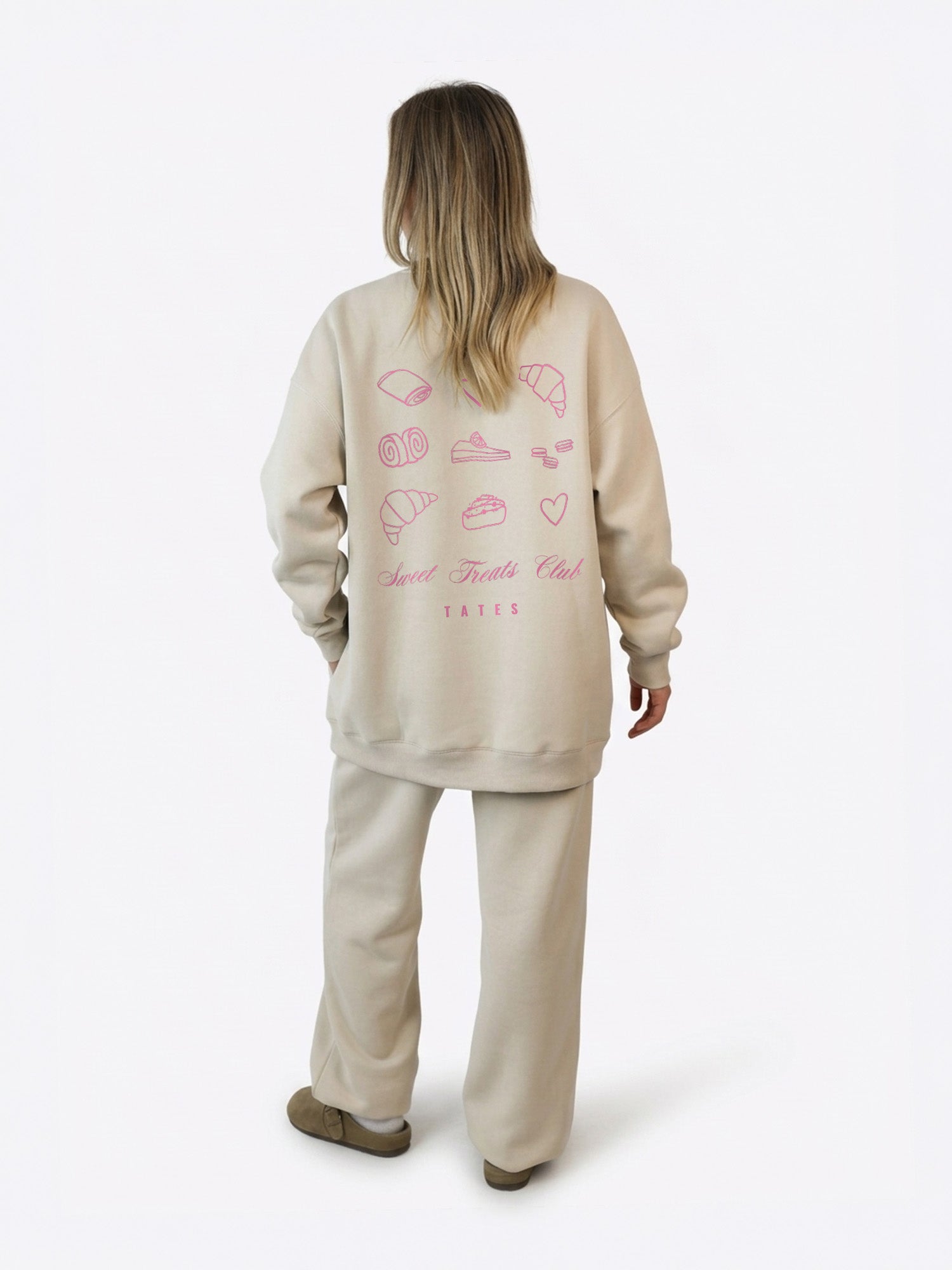Wide Waistband Sweater "Sweet Treats" – Beige
