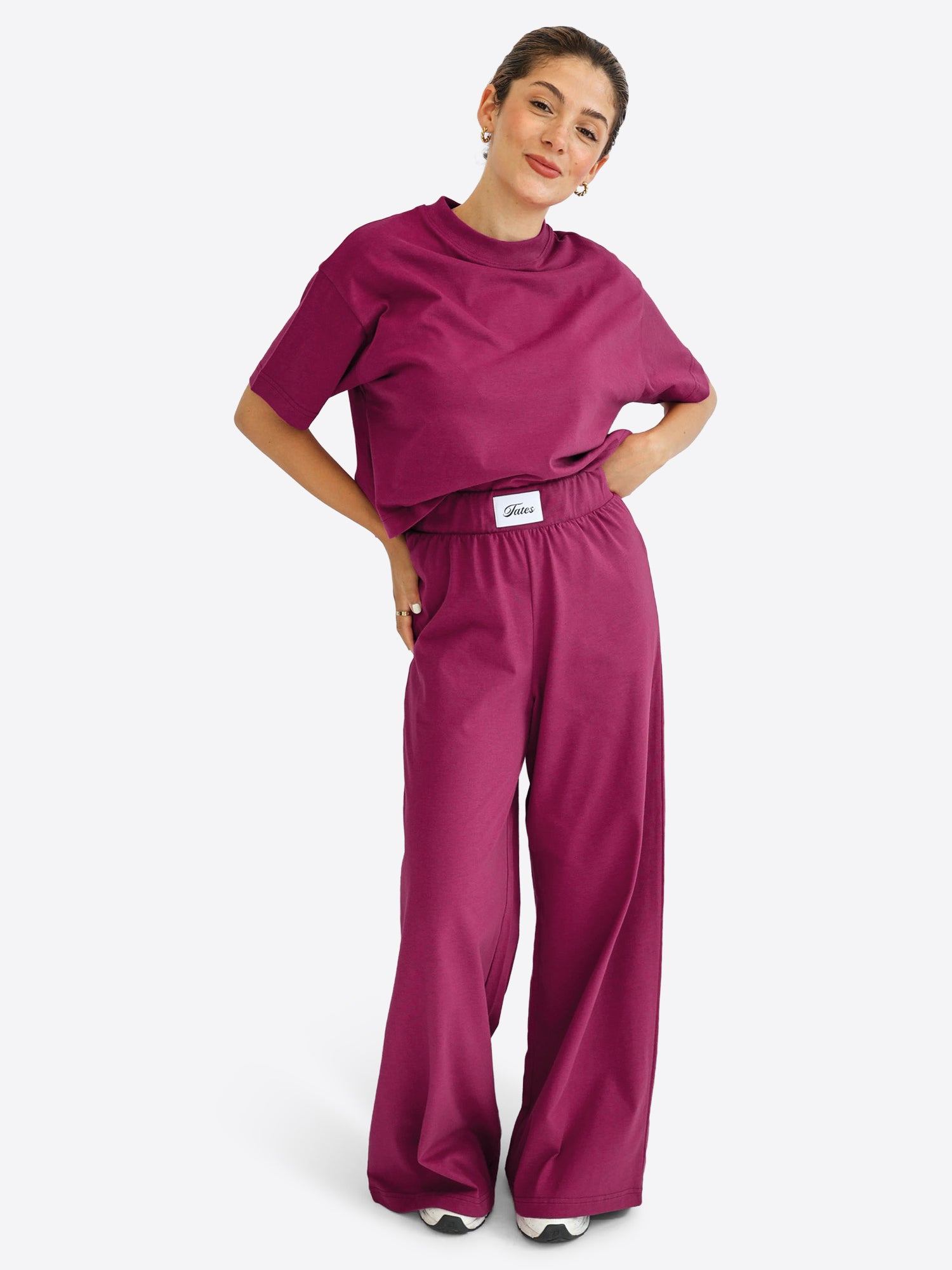 Soft Touch Wide Leg Pants – Berry
