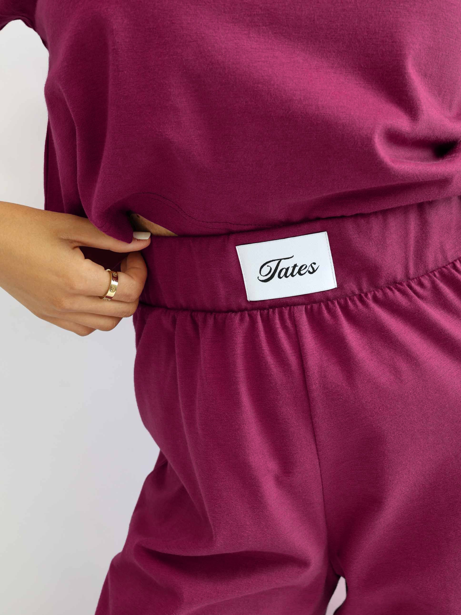 Soft Touch Wide Leg Pants – Berry